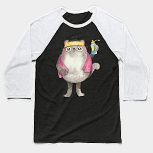 Fitness Cat Baseball T-Shirt